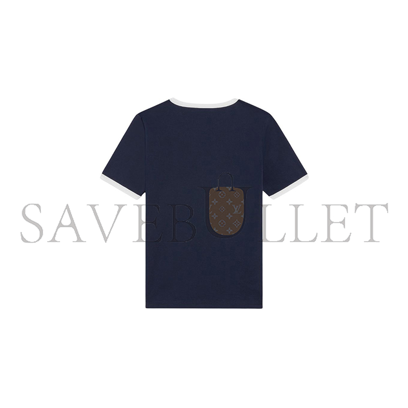 Ce1i*e triomphe t-shirt in cotton jersey blue petrol-off white 2x14o671q.07fz